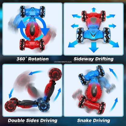 2024 más nuevo RC Stunt Car Toy de doble cara 2.4G Watch Gesture Control remoto Twist Car 360 ° giratorio Drift Climbing Car regalo para niños