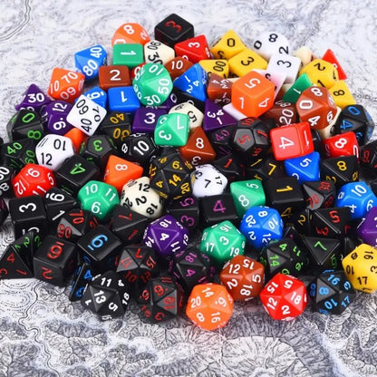 Ensemble de dés RPG polyédriques de 7 pièces aux couleurs opaques D4 D6 D8 D10 D% D12 D20 pour jeux de rôle sur table DND d6 ensemble de dés lot de dés