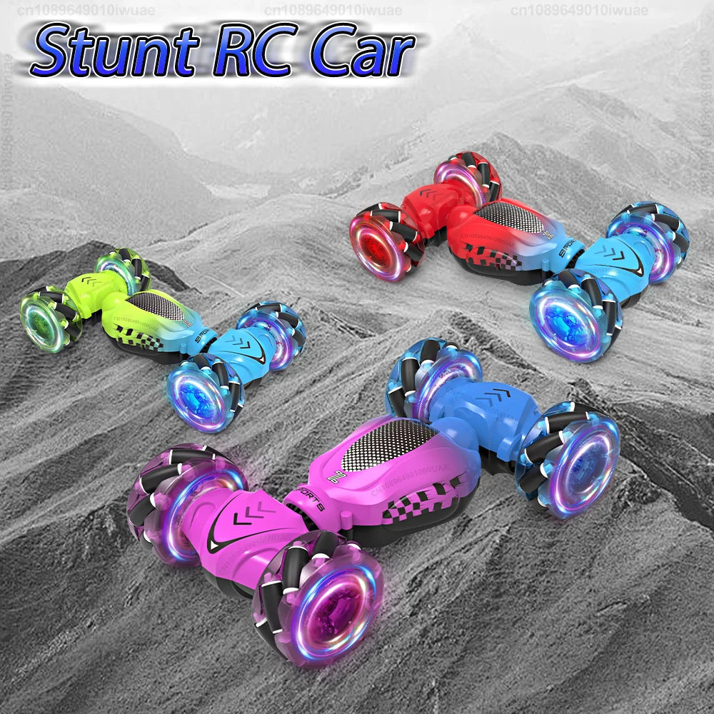 Children RC Car Toy for Boys Girls 4WD 2.4G Gesture Sensing Remote Control Stunt Car 360° Rotation Off Road Twist Drift Car Gift