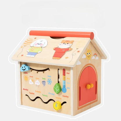 Children's early education creative house parent-child interactive multi-functional treasure box busy house puzzle table game