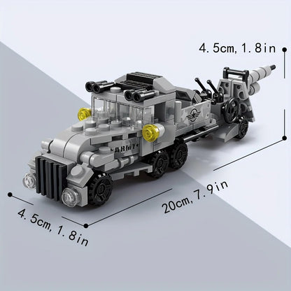 6 In 1 Kids Bricks Toys 137pcs Towed Cannon Model Building Block  Armored Vehicle Assembled Building Blocks Toys Birthday Gifts