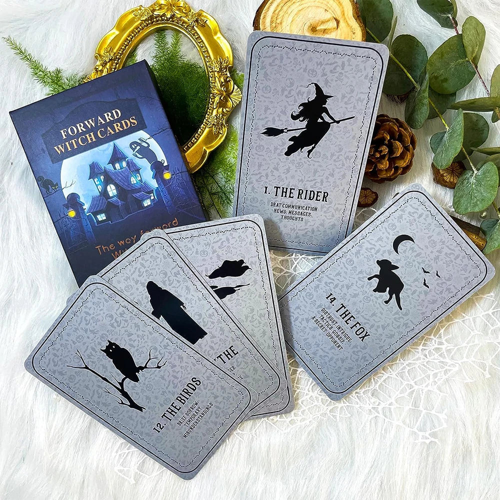 Cartas del Tarot de la Bruja en Caja Versión en Inglés Baraja del Oráculo de la Profecía Toro Taro