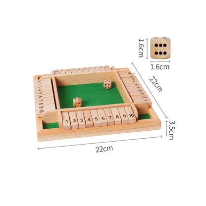 Juego de mesa de madera con solapas y dados para matemáticas de 2 a 4 jugadores, capacidad de pensamiento cognitivo, instrucciones para cerrar la caja, de lujo, para adultos y niños