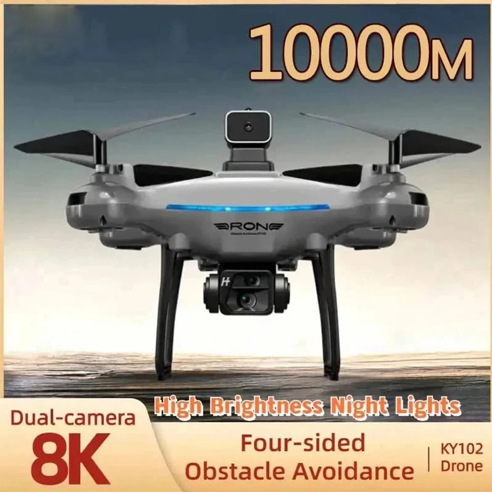 2024 NUEVO Dron KY102 8K Fotografía aérea profesional de doble cámara 360 ° Evasión de obstáculos Flujo óptico Avión RC de cuatro ejes