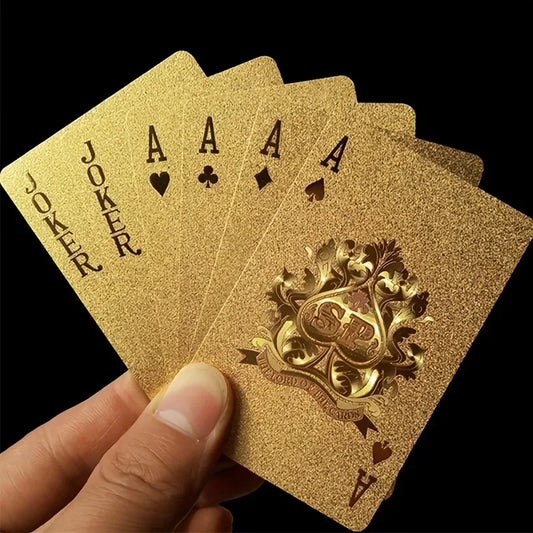 24K Gold Foil Playing Cards Deck - Perfect For Poker, Practical Jokes & Party Gifts!Christmas, Halloween, Thanksgiving  Gift