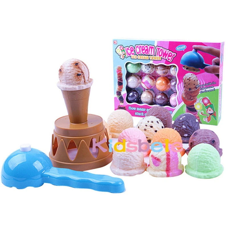 Tour de glace Jeu d'équilibre Faire semblant de jouer Nourriture Cuisine Dessert Douceurs Cadeaux de fête Jouets éducatifs Plier le rouleau d'oeuf