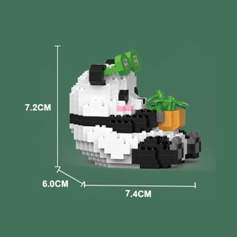 Cute Chinese Panda Building Blocks Sets DIY Educational Assembly Toys Bricks Mini Animals Model MOC Kids Christmas Birthday Gift