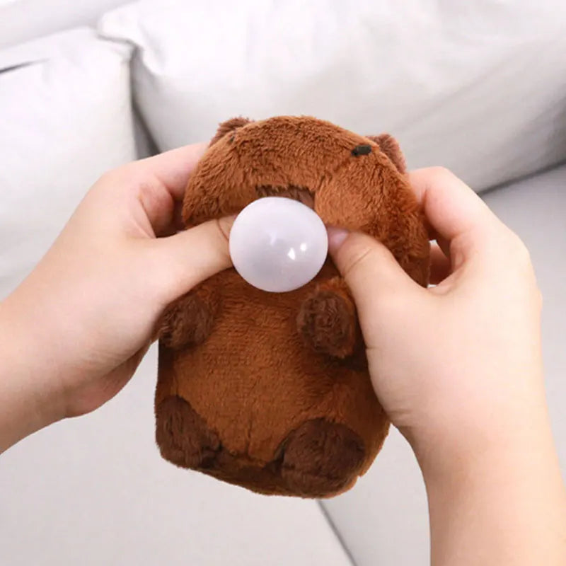 Llavero de peluche de capibara exprimidor, colgante de simulación de capibara, juguete de peluche de anime, muñeco de peluche para aliviar el estrés