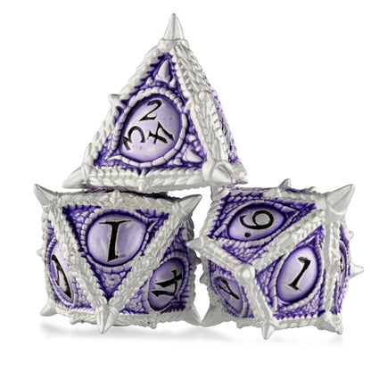 Ensemble de dés DND en métal pour jeu de donjons et dragons Dice D6 pour jeux de rôle de joueur de fête de dés dés tranchants dés de divination 7PCS