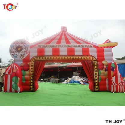 Arche de cirque gonflable personnalisée pour activités de plein air de 10 m avec porte d'entrée de parc d'attractions gonflable avec souffleur