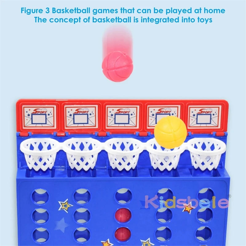 Interactive Toys with Spring Bouncing Linking Shots Kids Educational Multiplayer Toys Basketball Shots Game