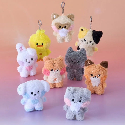 Porte-clés de poupée Kpop ZB1 12CM Zeroni dessin animé mignon en peluche poupée pendentif sac accessoires porte-clés ZhangHao HanBin Ricky Fans cadeau