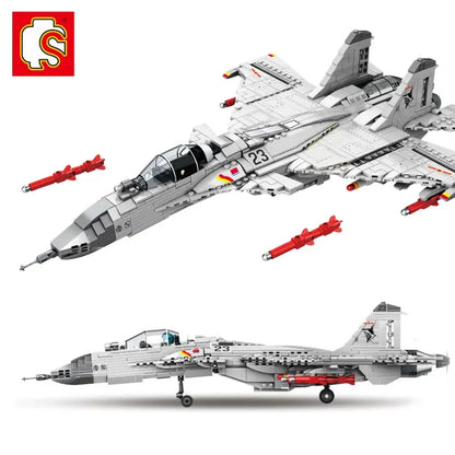 1186 pièces militaire chinois J-15 porte-avions de chasse modèle de requin volant blocs de construction avion briques pour enfants garçon jouet cadeau