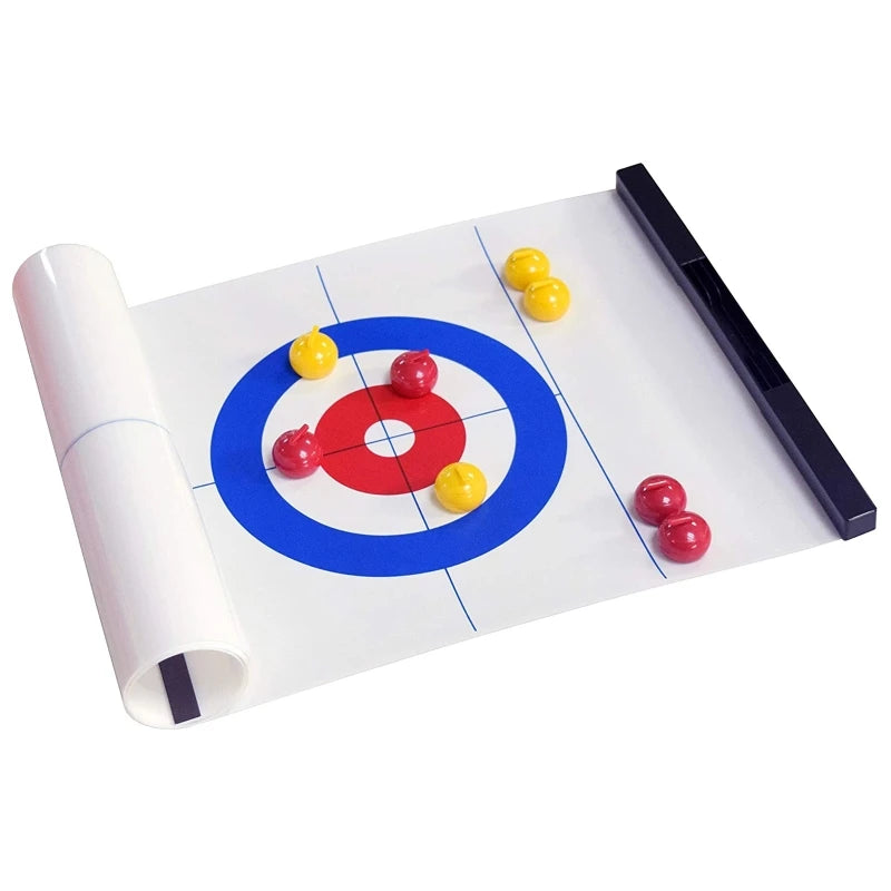 Foldable Mini Curling Table Children Adult Home School Travel Desktop Curling Game Family Parent-child Interactive Board Game