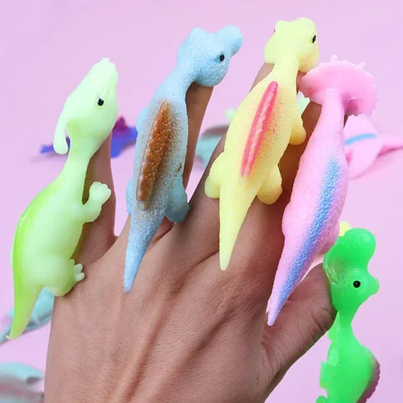 Dinosaur Catapult Finger Darts Spoof Stretch Dinos Toy Squishy Funny Pranks Cool Stuff Sensory Kids Toys Anti Stress Fidget Toys