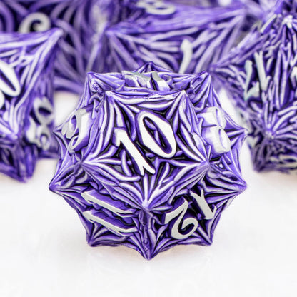 ORIFANTUO Purple Tree Root Dnd Metal Dice D&amp;D Polyhedral Dice pour D et D Dungeon et Dragon Pathfinder Jeux de rôle Dés