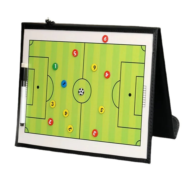 Football Volleyball Basketball Tactical Board Sandbox Folding Leather Basketball Coaching Disc Magnetic Tactical Board with Pen