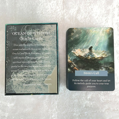 Cartes Oracle de l'Océan de Sagesse, Cartes de Tarot de Grande Taille, Jouets de Divination, Mystérieux Taro de la Mer, Jeu Oracle de Prophétie, 46 Cartes