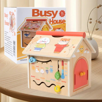 Children's early education creative house parent-child interactive multi-functional treasure box busy house puzzle table game