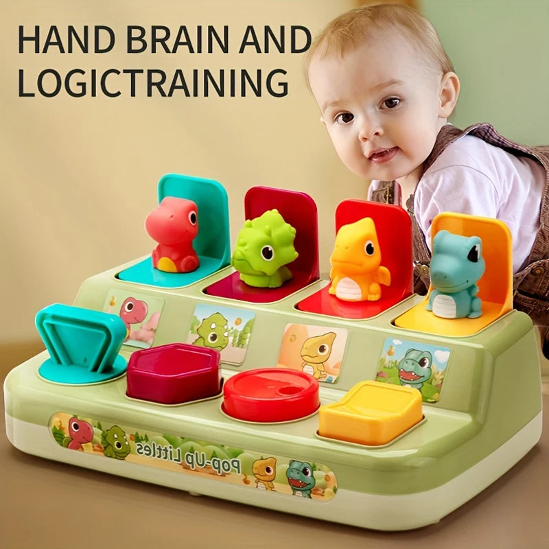 Dinosaur Toy Pop-Up Toys Educational Motors Montessori Games Memory Training Learning Toy Early Learning and Brain Development