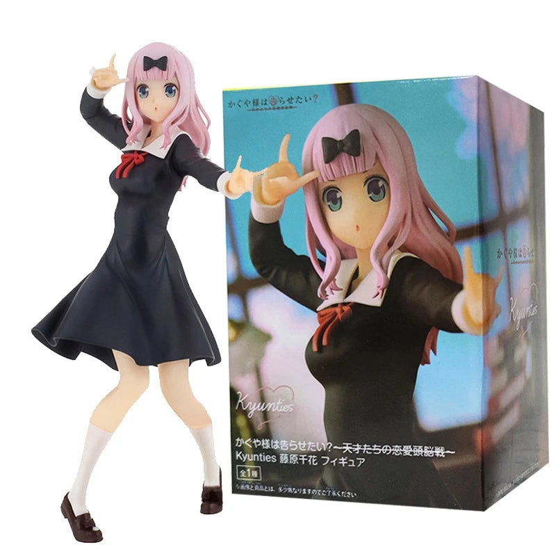 Figurine d'anime Fujiwara Chika de 18 cm Love is War Shinomiya Kaguya Figurines d'action Kawaii Girl Figurine PVC Collection Modèle Poupée Jouet