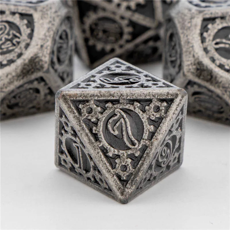 KERWELLSI D&D Dice Set DND, Polyhedral Metal Dungeon and Dragon Role Playing Game Dice, Handmade Dice D20 D12 D10 D8 D6 D4