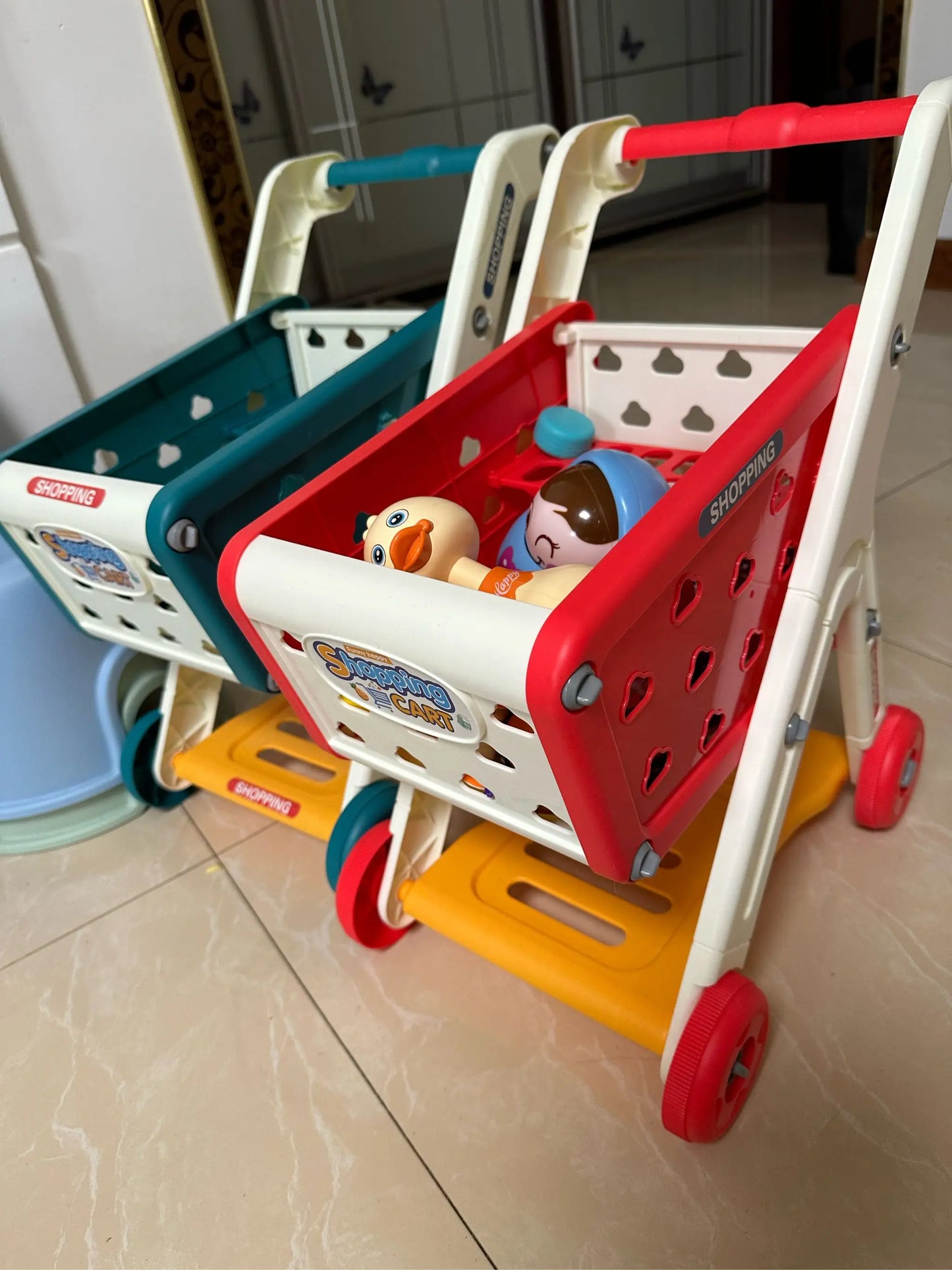 Chariot de courses jouet bébé petit chariot enfants jouer maison fruits coupe musique cuisine supermarché hommes et filles