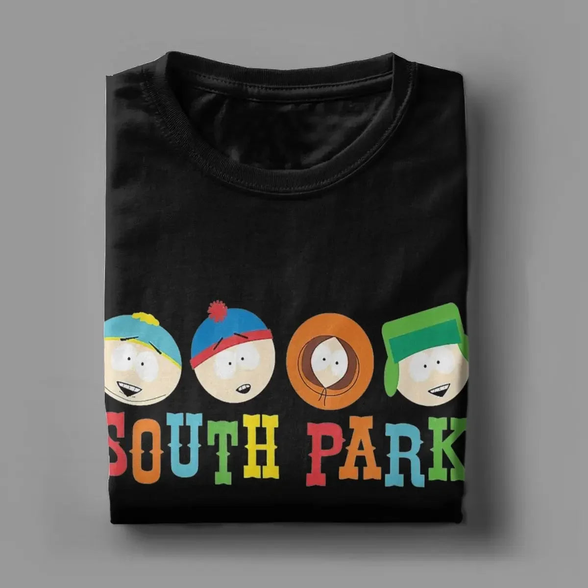 Men Southparks Heads T Shirt Pure Cotton Tops Unique Short Sleeve O Neck Tee Shirt Printed T-Shirts