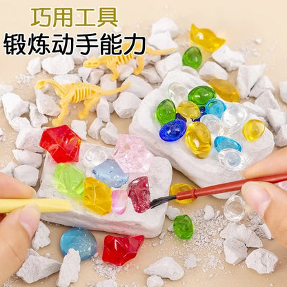 Dig Kits for Kids Educational Toy Crystal Mining Archaeology Excavation Dig Gem Stones Children STEM Learning Gifts