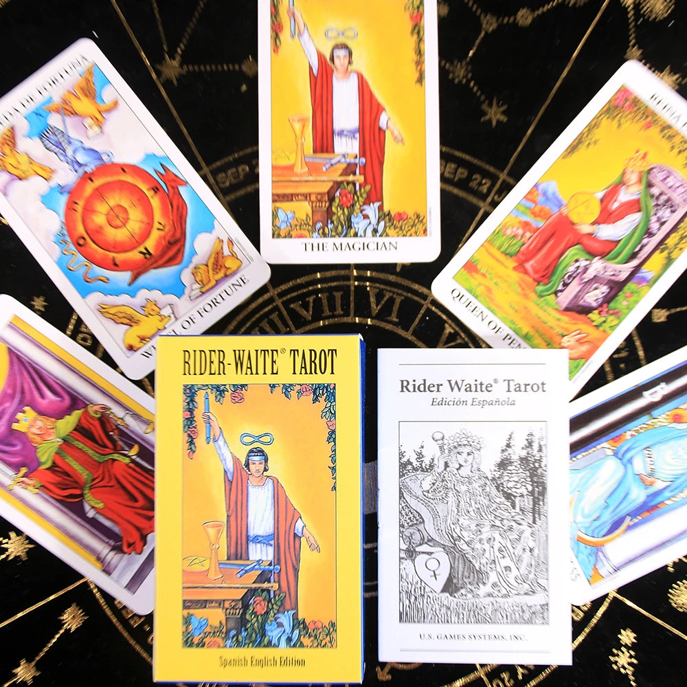 Cartes de Tarot Classique Version Espagnole Anglaise Chevalier Waiter Rider Waite Tarot Divination Prévision du Destin Prophétie Jeux de Cartes