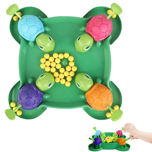 Fun Turtle Eat Beans Board Game Dexterity Hungry Turtle Pre-school Game Early Educational Toys for 2 To 4 Players