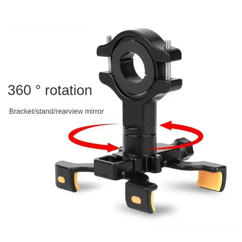 Non-slip MTB Phone Mount Stand For Bicycle Holder 360° Rotatable Aluminum Adjustable Clamping Bike Phone Stand Shock Absorption