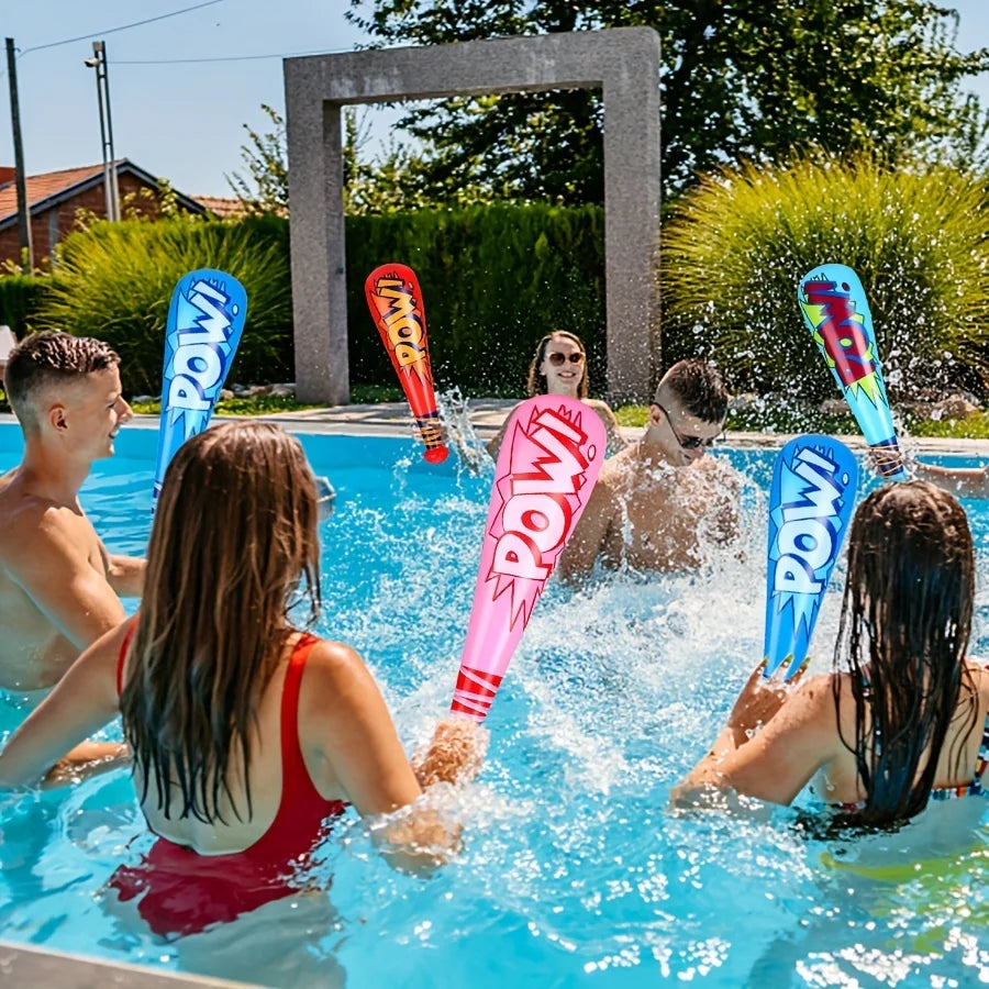 Lot de 12 battes de baseball gonflables pour enfants, jouets de jeux d'eau pour piscine, fête d'été sur la plage, amusants, ballons surdimensionnés