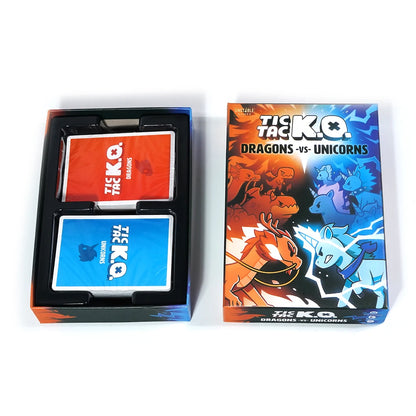 Unstable Games Tic Tac KO Dragons Vs Unicorns Jeu de base Jeu de cartes en équipe rapide à apprendre 2 à 4 joueurs Idéal pour les soirées de jeux