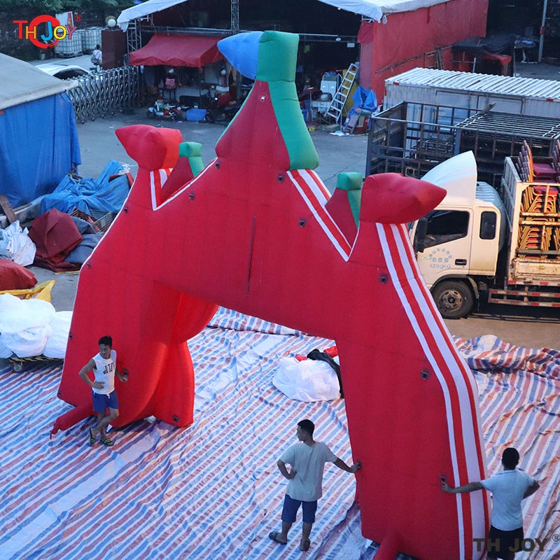 Arche de cirque gonflable personnalisée pour activités de plein air de 10 m avec porte d'entrée de parc d'attractions gonflable avec souffleur