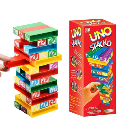 Juegos de mesa de cartas Stacko UNO Entretenimiento familiar Póquer Fiesta Educación temprana Rompecabezas Juguetes Stackoed Naipes Regalo de cumpleaños