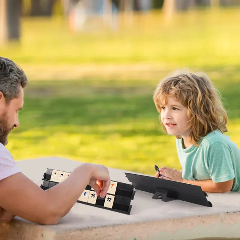 Jeu de société de tuiles à déplacement rapide d'Israël pour 2 à 4 joueurs Jeu numérique de mahjong classique d'Israël Jeu de voyage pour la maison et les fêtes de famille