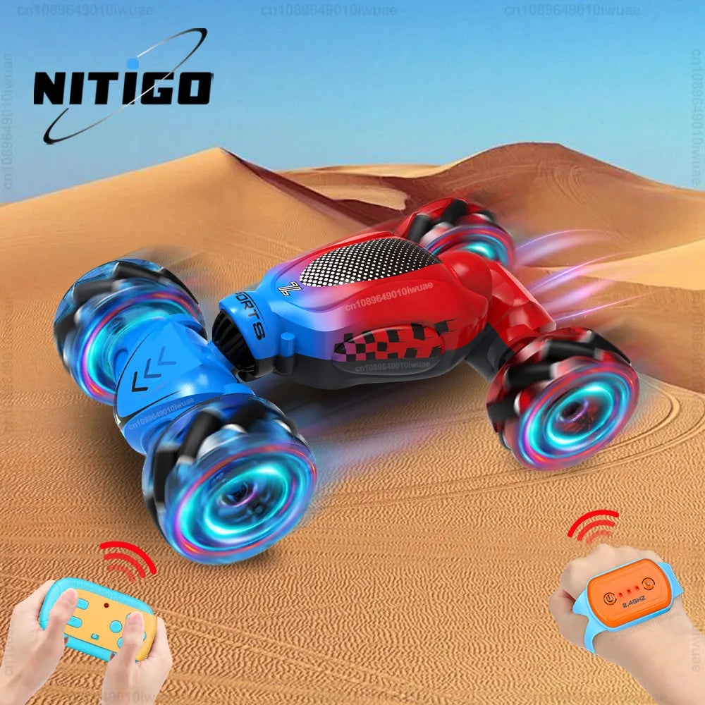 Coche de juguete RC acrobático 4WD 1:20 con control remoto y gestos de 2,4 G, coche de escalada todoterreno con giro, coche RC, juguete electrónico de regalo para niños