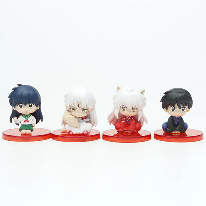 4 piezas/set Anime INUYASHA linda figura modelo juguetes 5 cm