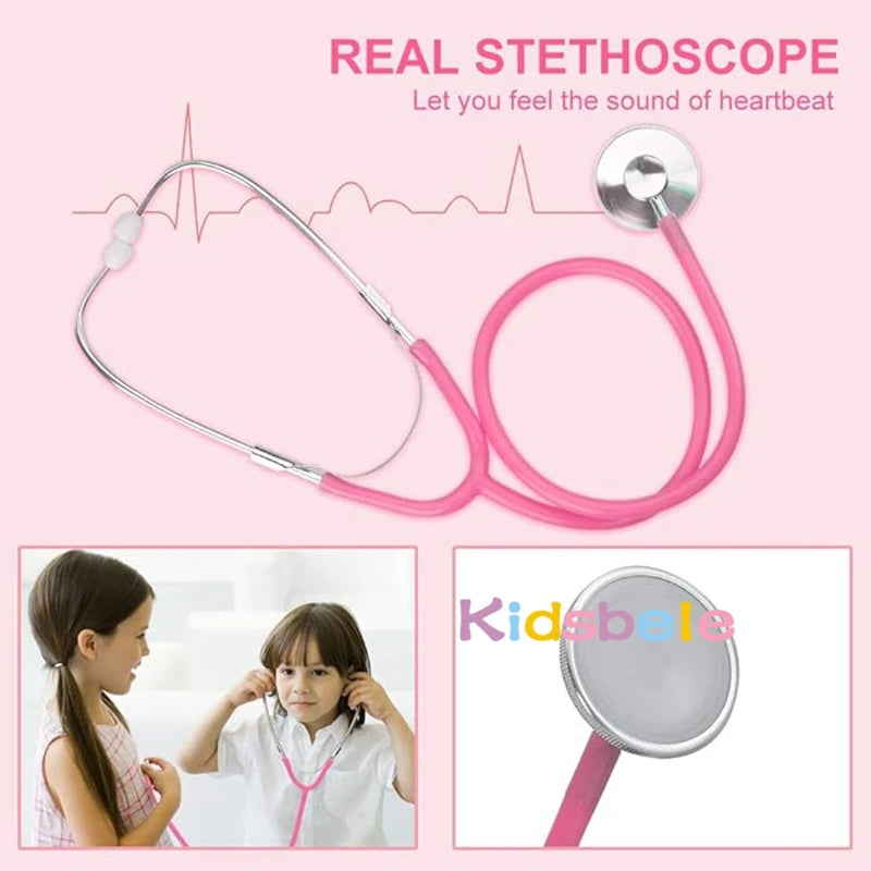 Doctors Set For Kids Medical Toy Real Stethoscope Doctor Suit Medicine Children Doctor Roleplay Costume Dress-Up Birthday Gift