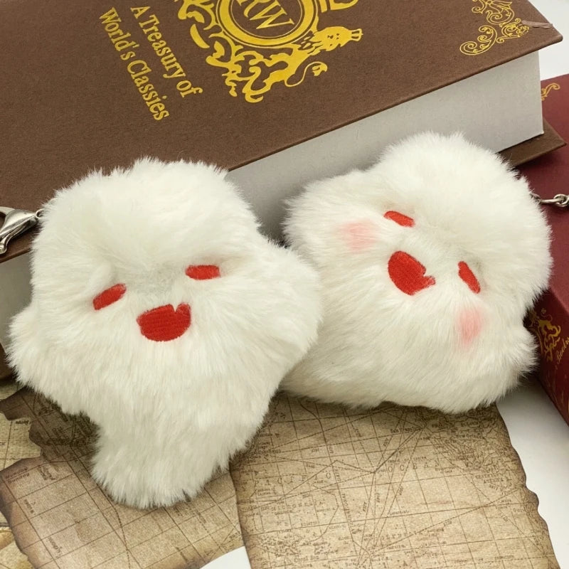 Nouveau Genshin Impact Hu Tao Ghost Cute Plush Doll Keychain Kawaii Fluffy Soft Plush Toy Sac à dos Pendentif Jeu Périphérie Jouet Cadeau