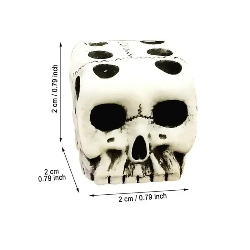 6-sided resin dice set, skull-like dice, for math teaching, table games, Halloween, Free 1PCs, velvet bag, new sale