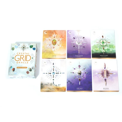 Jeu de cartes Crystal Grid Oracle Deluxe Edition par Nicola McIntosh Tarot 72 cartes Crystal Kingdom Energy