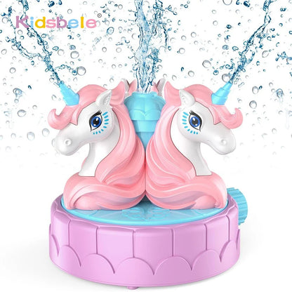 Backyard Spinning Unicorns Sprinkler Toy Attaches to Garden Hose Unicorn Water Sprinkler