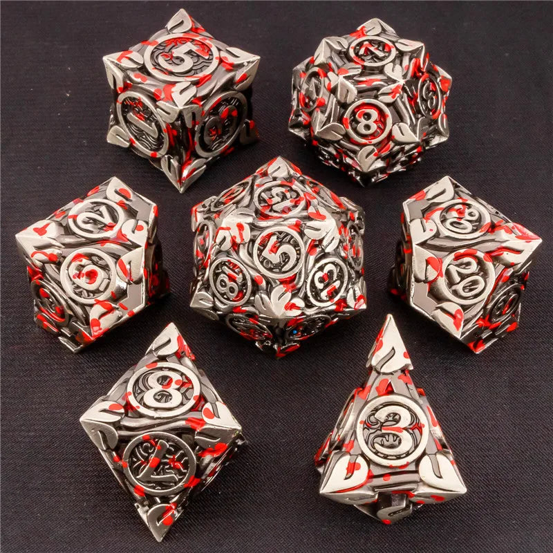 KERWELLSI Tree Root Dnd Metal Dice Set D&D, D+D Polyhedral Dice For D dnd D Dungeon and Dragon Pathfinder Role Playing Game Dice