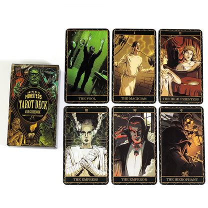 Baraja de tarot Universal Monsters de 78 piezas, 78 cartas bellamente ilustradas, juego de adivinación, herramientas para principiantes