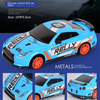 Voiture télécommandée 2,4 G RC avec lumière LED 4 roues motrices, jouets de course professionnels, modèle GTR AE86, cadeaux de Noël pour enfants