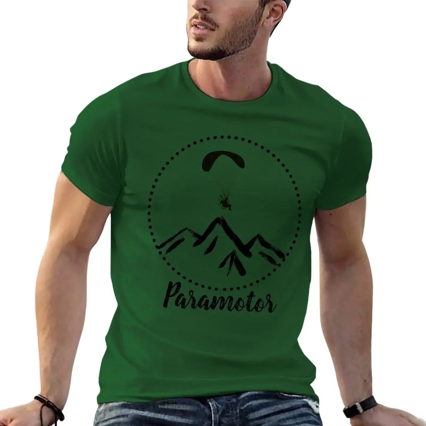 T-shirt Paramotor T-shirts mignons hauts hauts t-shirts ajustés pour hommes