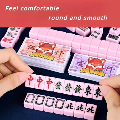 Ensemble de voyage pour dortoir de mini-mahjong en acrylique National Tide, ensemble cadeau portable de petit filet rouge, imitation jade, petit mahjong