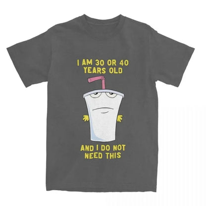 Camiseta para hombre y mujer de 30 o 40 Aqua Teen Hunger Force ATHF, divertida camiseta de manga corta con cuello redondo, de algodón, talla grande